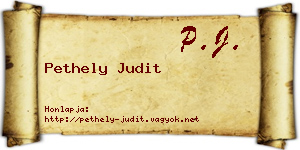 Pethely Judit névjegykártya